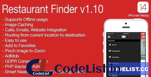 Restaurant Finder Full iOS Application v1.10