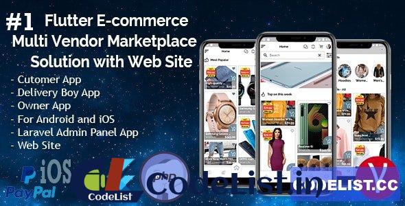 Flutter E-commerce Multi Vendor Marketplace Solution with Web Site (3Apps+PHP Admin Panel+Web Site) v1.0