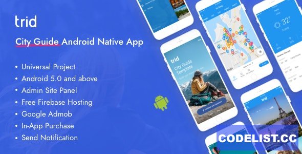 Trid v7 – City Travel Guide Android Native with Admin Panel, Firebase