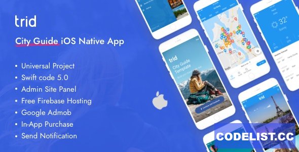 Trid v1.3.1 – City Travel Guide iOS Native with Admin Panel, Firebase