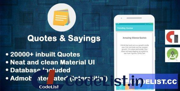20000+ Quotes & Sayings Full Application with database and admob integration v1.0