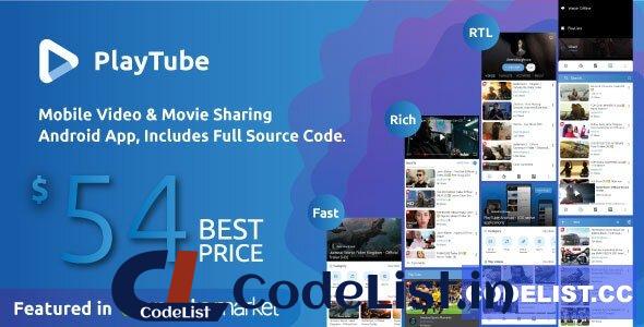 PlayTube v2.8 – Mobile Video & Movie Sharing Android Native Application (Import / Upload)