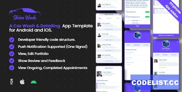 Car wash detailing Employee App for Shinewash Flutter v1.0