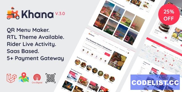 Khana v3.2 – Multi Resturant Food Ordering, Restaurant Management With Saas And QR Menu Maker