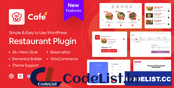 WP Cafe v2.2.25 – Restaurant Reservation, Food Menu & Food Ordering for WooCommerce