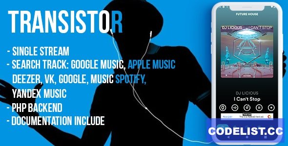 Transistor B (android) v1.0 – live radio, chat, news, php backend