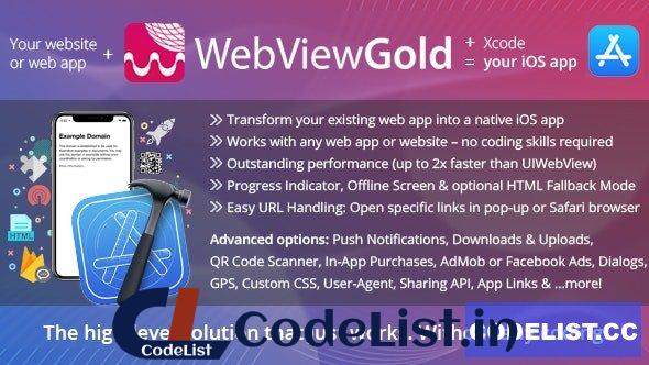 WebViewGold for iOS v14.0 – WebView URL/HTML to iOS app + Push, URL Handling, APIs & much more! – nulled