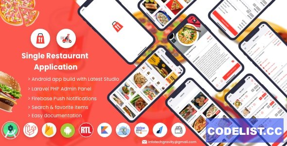 Single Restaurant v4.0 – Android User & Delivery Boy Apps With Laravel Admin Panel – nulled