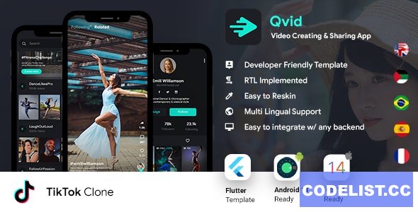 TikTok App v2.2 – Video Creating Android App Template + Short Video iOS App Template