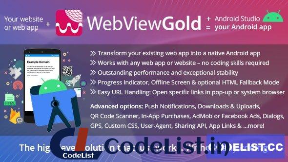 WebViewGold for Android v15.1 – WebView URL/HTML to Android app + Push, URL Handling, APIs & much more! – nulled