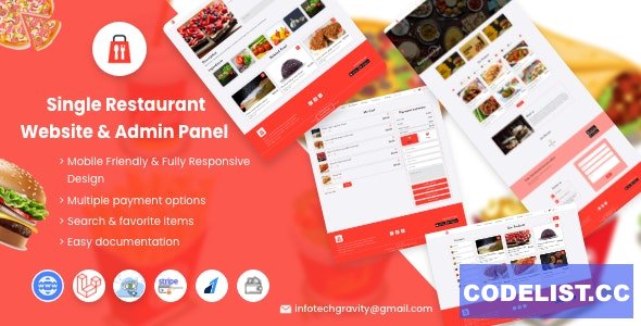 Single Restaurant v3.0 – Laravel Website & Admin Panel