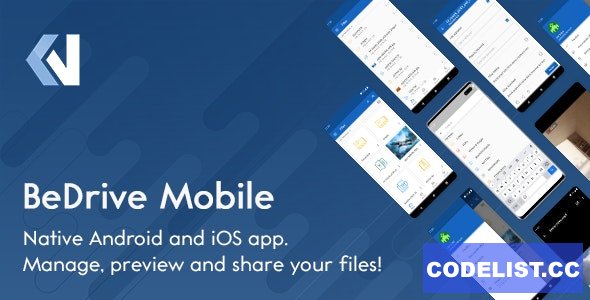 BeDrive Mobile v1.0.8 – Native Flutter Android and iOS app for File Storage PHP Script