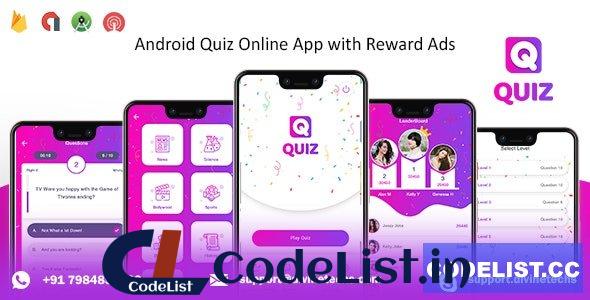 Quiz Online App with Earning System & Reward Ads + Admin Panel v1.1