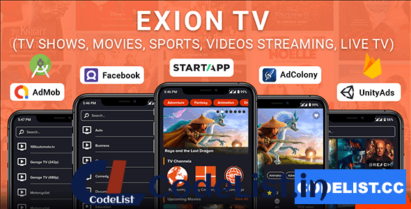 Exion TV v2.0 – Watch Live TV with Movies (Live Streaming, IPTV, Shows, Series)