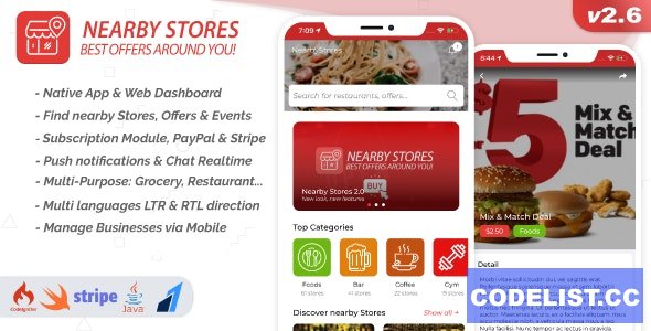 Nearby Stores iOS v2.6 – Offers, Events, Multi-Purpose, Restaurant, Services & Booking