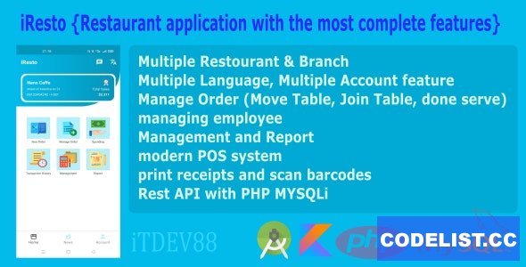 iResto v1.0.0 – Restaurant application with the most complete features, with rest API and multi access