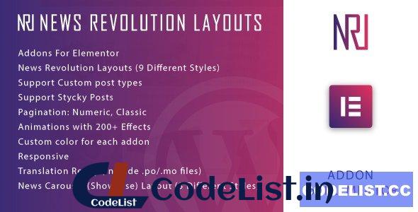 News Revolution Layouts for Elementor v1.0 – WordPress Plugin