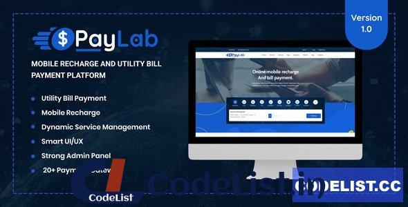 PayLab v1.0 – Mobile Recharge And Utility Bill Payment Platform – nulled