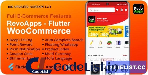 Revo Apps Woocommerce v1.3.1 – Flutter E-Commerce Full App Android iOS