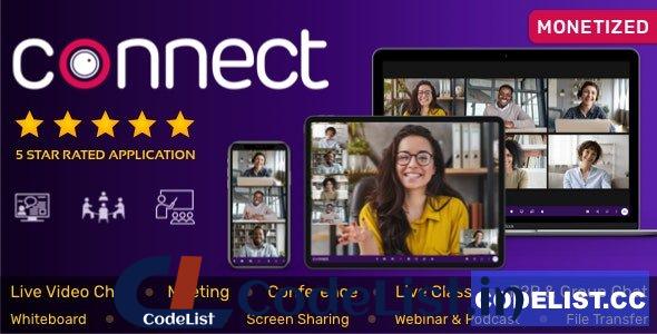 Connect v2.0.0 – Live Video Chat, Conference, Live Class, Meeting, Webinar, Whiteboard, File Transfer, Chat – nulled