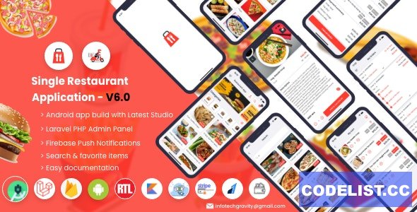 Single Restaurant v6.0 – Android User & Delivery Boy Apps With Laravel Admin Panel