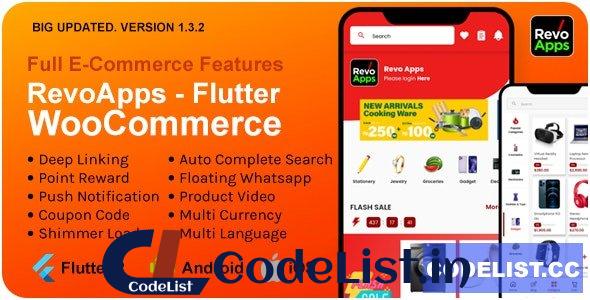 Revo Apps Woocommerce v1.3.2 – Flutter E-Commerce Full App Android iOS