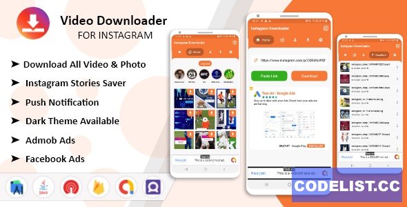 Instagram Downloader v1.0 – Videos, Photos, Stories, Reels, ITGV – All In One Instagram Downloader App