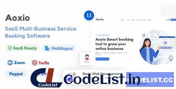 Aoxio v1.1 – SaaS Multi-Business Service Booking Software – nulled