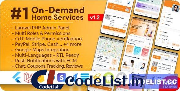 On-Demand Home Services, Business Listing, Handyman Booking with Admin Panel v1.2.1