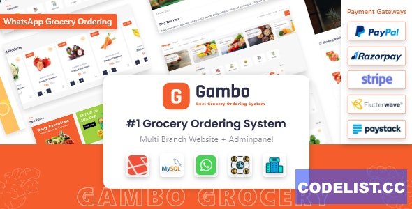 Gambo v6.0 – Online Grocery Ordering System + Whatsapp Order – nulled