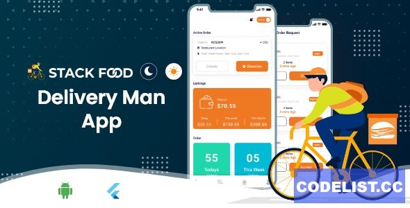 StackFood Multi Restaurant – Food Ordering Delivery Man App v7.5