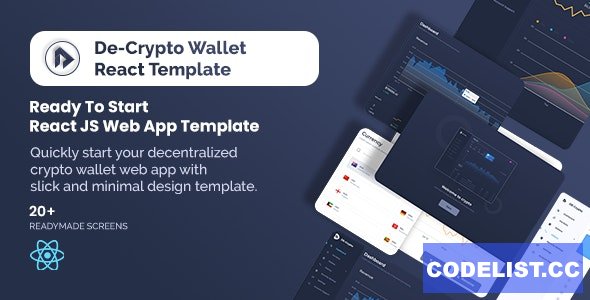 De-Crpyto Wallet v1.1 – Cryptocurrency Web App React JS Template