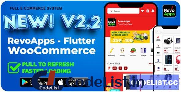 Revo Apps Woocommerce v2.2.0 – Flutter E-Commerce Full App Android iOS