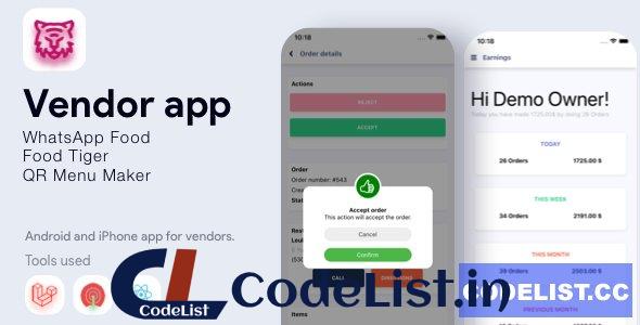 Vendor App v3.0 – WhatsApp Food, FoodTiger, QR Menu Maker