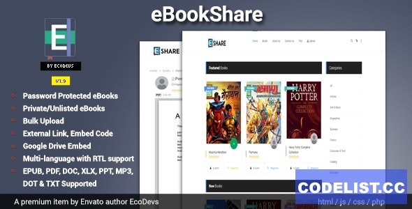 eBookShare v1.9.5 – eBook hosting and sharing script