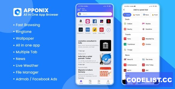 Apponix v1.0 – All in one app browser, Wallpaper, File Manager, Ringtone