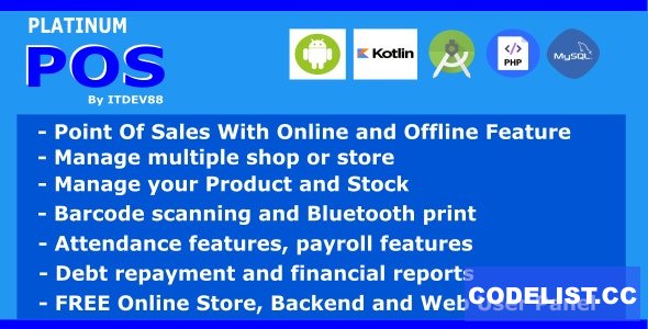 Platinum Point Of Sales (POS) complete package, Android and Online Store with Offline Feature v1.0.1