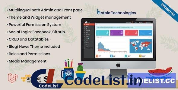 Botble v6.8.0 – Laravel CMS, CRUD generator, Modular & Theme system, Role permissions, Multilingual blog