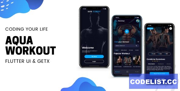 Aqua Workout (Fitness) App v1.0 – Flutter UI Kit using GetX