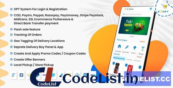 eCart v3.0.0 – Grocery, Food Delivery, Fruits & Vegetable store, Full Android Ecommerce App