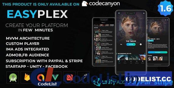 EasyPlex v1.6 – Movies – Live Streaming – TV Series, Anime