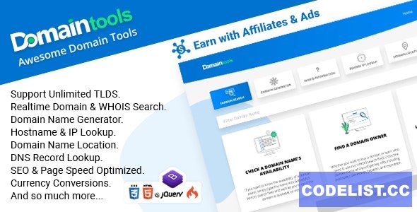 DomainTools v1.7 – Awesome Domain Tools – nulled