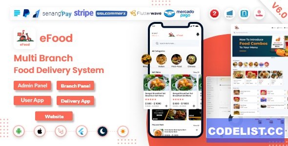 eFood v6.0 – Food Delivery App with Laravel Admin Panel + Delivery Man App – nulled