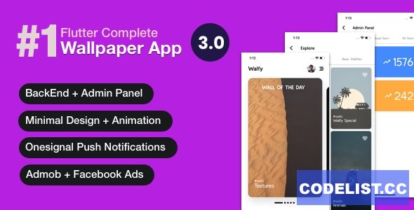 Flutter Wallpaper App v3.0.1 – Backend+ Admin Panel (Full App)