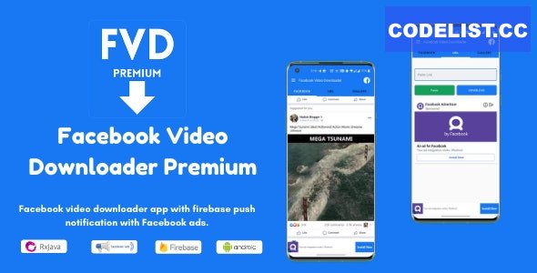 FVD v3.0 – Facebook Video Downloader Premium (Download Public, Private Videos), FB, Admob Ads + FCM