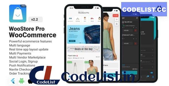 WooStore Pro WooCommerce v2.2.0 – Full Flutter E-commerce ( Multi vendor ) App