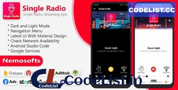 Android Single Radio and Admin Panel v1.0