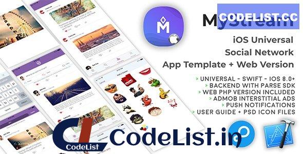 MyStream – iOS Universal Social Network App Template + Web PHP version