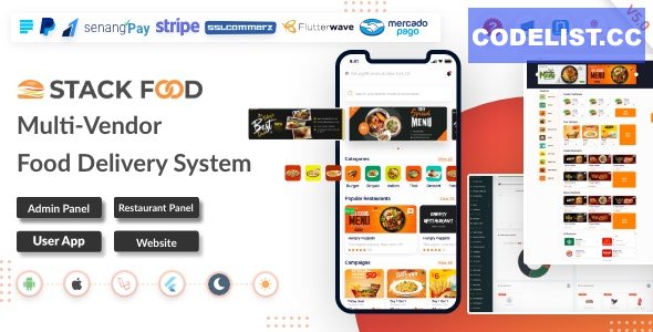 StackFood Multi Restaurant v5.7 – Food Delivery App with Laravel Admin and Restaurant Panel – nulled