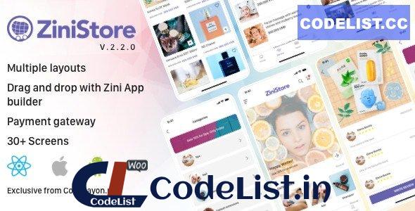 ZiniStore v2.2.0 – Full React Native Service App for Woocommerce